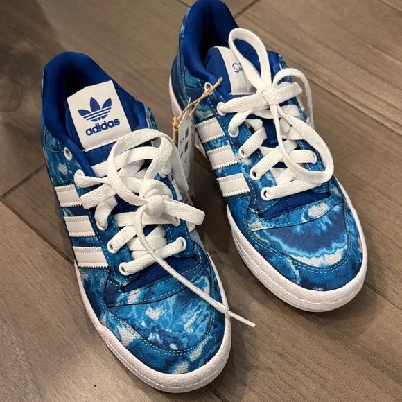 Adidas the Simpsons Forum Low J Kids Tie-Dye Blue Sneakers